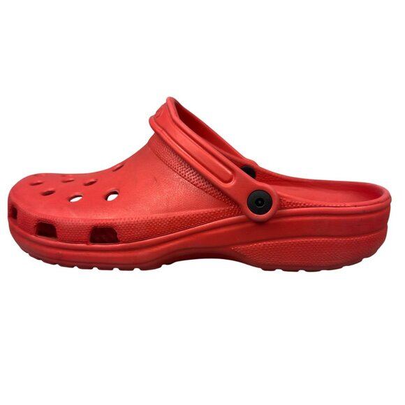 Crocs Classic Clog Unisex 12 Red Mules Lightweight Ventilation Back Strap - Picture 7 of 9